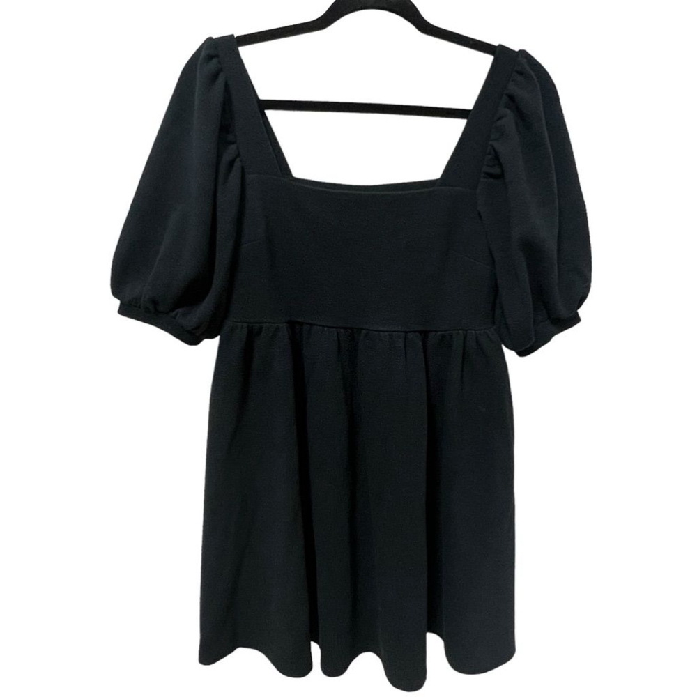 Scoop Women's Black Puff Sleeve Square Neck Short Babydoll Y2K Dress Size XS 0-2 - Picture 11 of 12